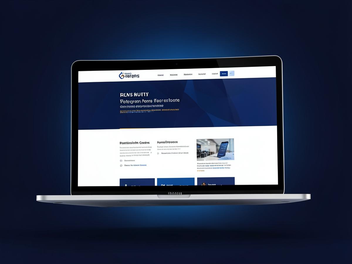 Mockup de site institucional — exemplo demonstrativo