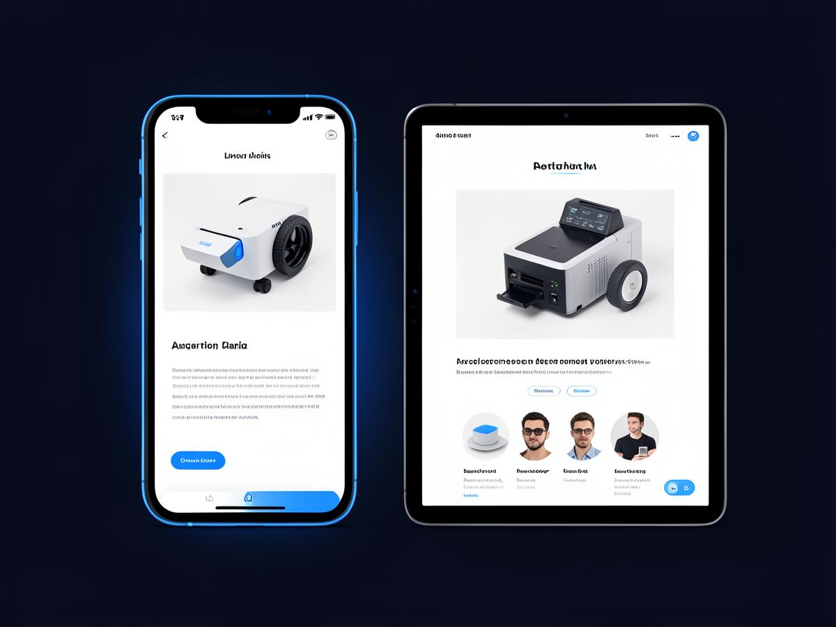 Mockup de landing page mobile — exemplo demonstrativo